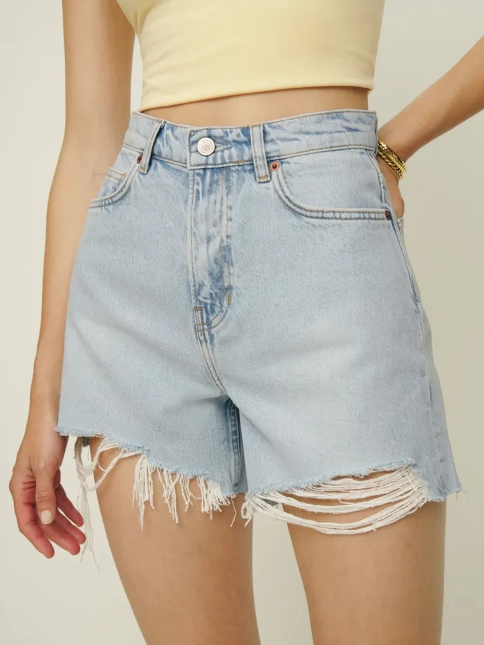 Reformation Shorts Wilder High Rise Relaxed Jean Shorts Lethe 8211 Women