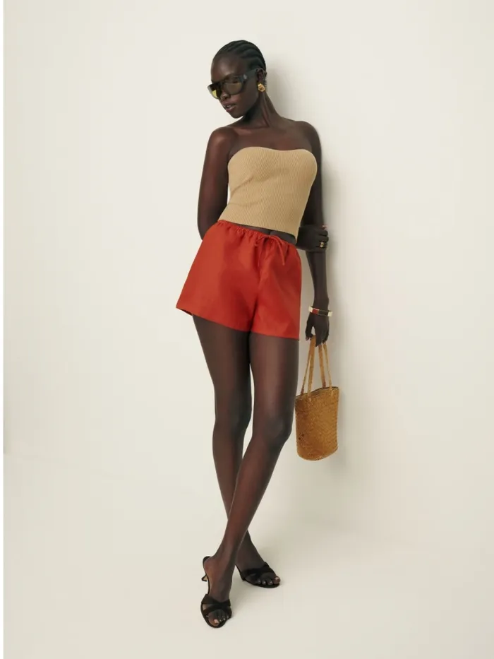 Reformation Shorts Zoey Linen Short Blood Orange 8211 Women Reformation Shorts Zoey Linen Short Blood Orange 8211 Women
