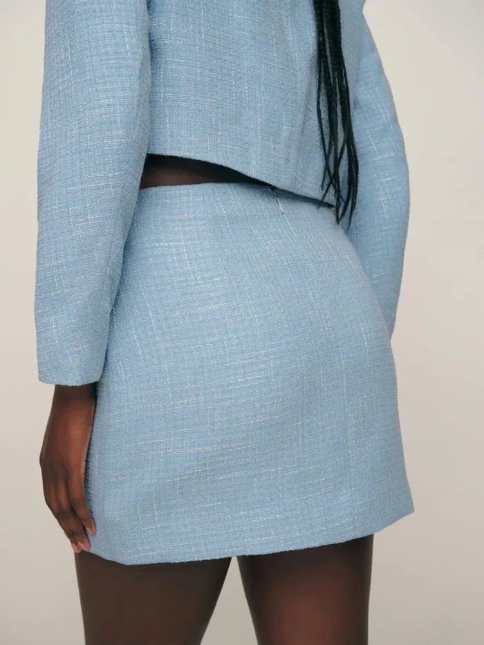 Reformation Skirts Aurelia Skirt Blue Tweed 8211 Women