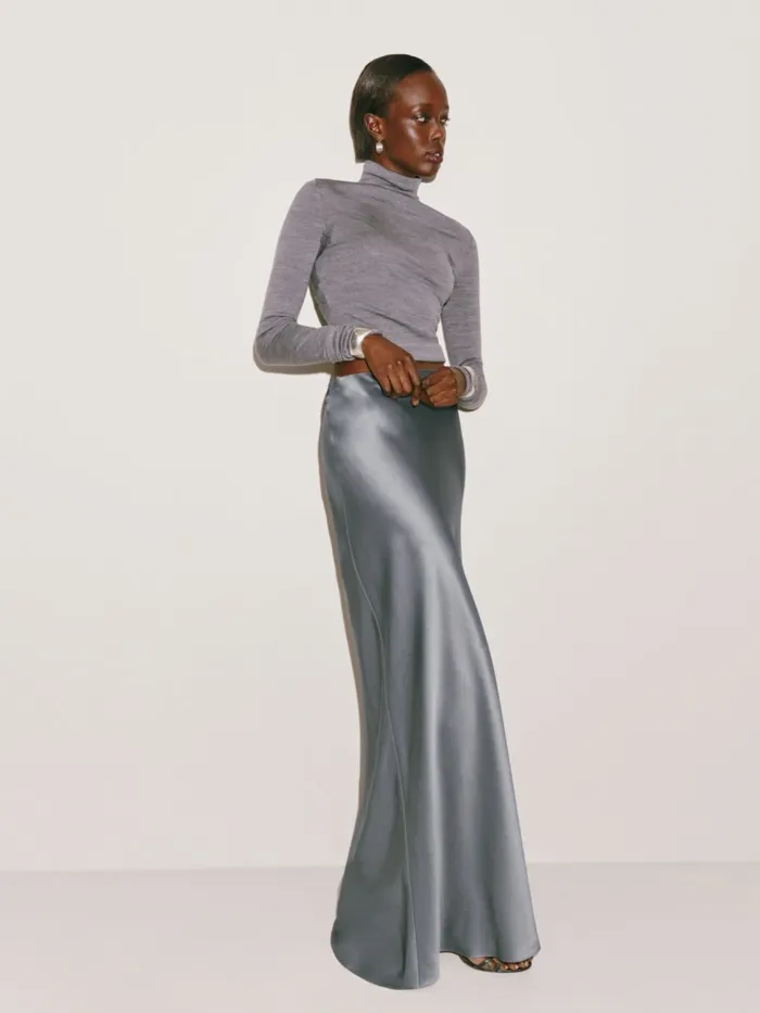 Reformation Skirts Bella Silk Skirt Shale 8211 Women