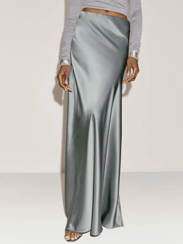 Reformation Skirts Bella Silk Skirt Shale 8211 Women