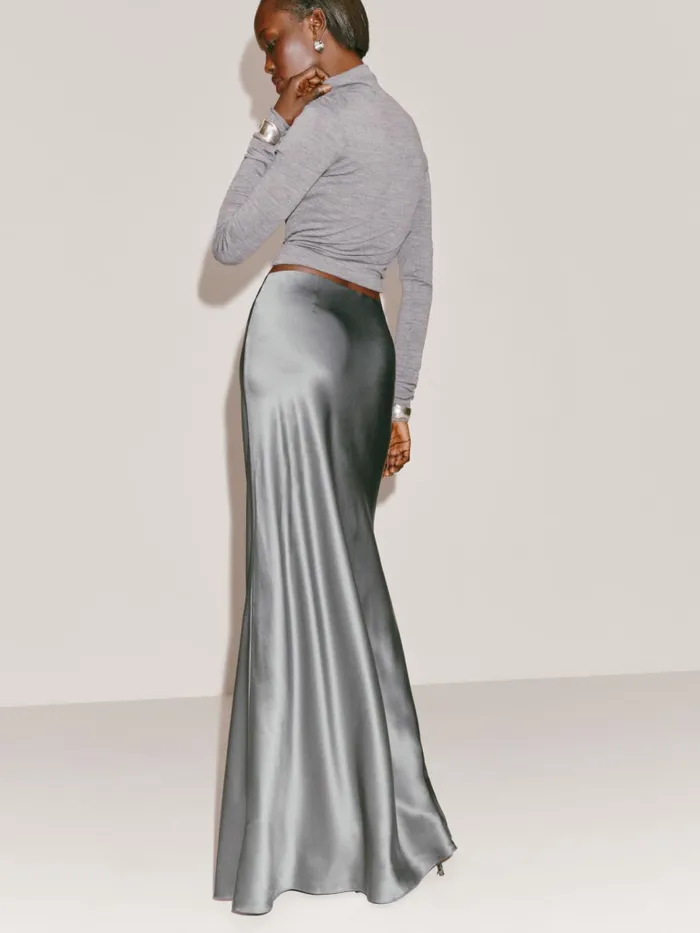 Reformation Skirts Bella Silk Skirt Shale 8211 Women