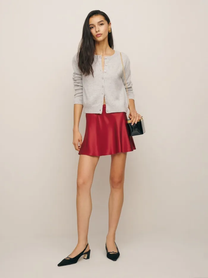 Reformation Skirts Edda Silk Skirt Sangre 8211 Women
