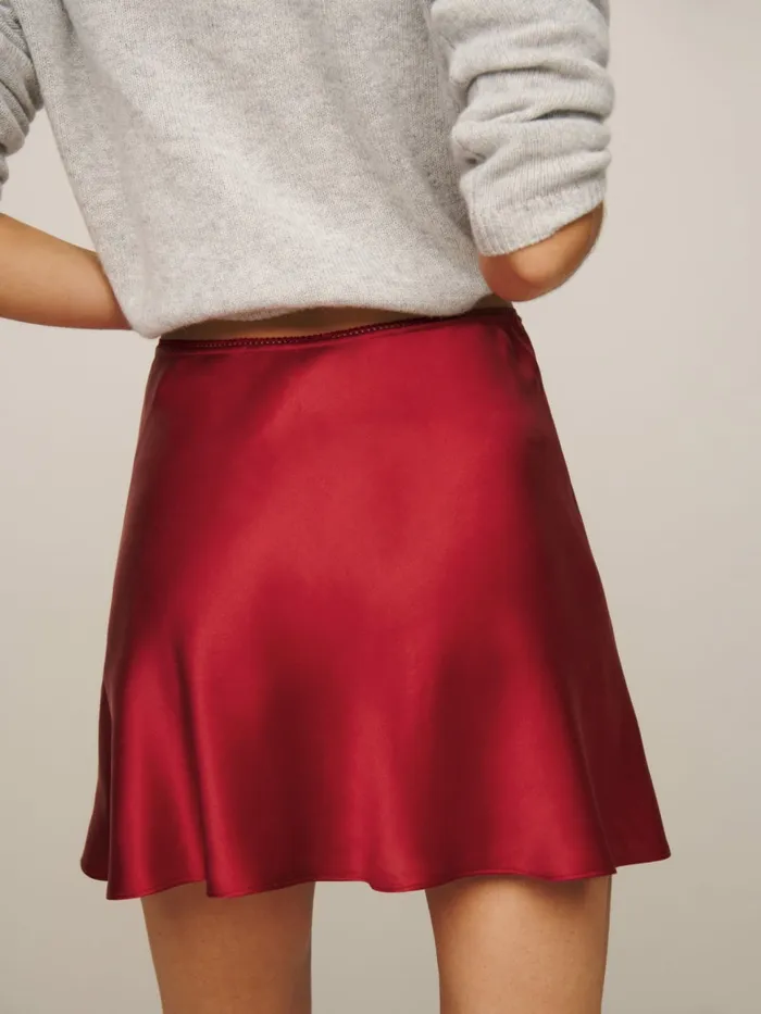 Reformation Skirts Edda Silk Skirt Sangre 8211 Women