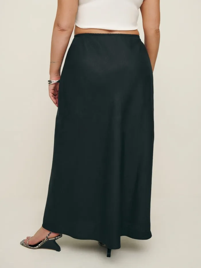 Reformation Skirts Layla Linen Skirt Es Black 8211 Women