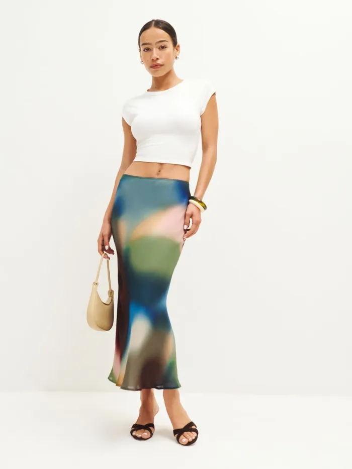 Reformation Skirts Petites Layla Skirt Blur 8211 Women