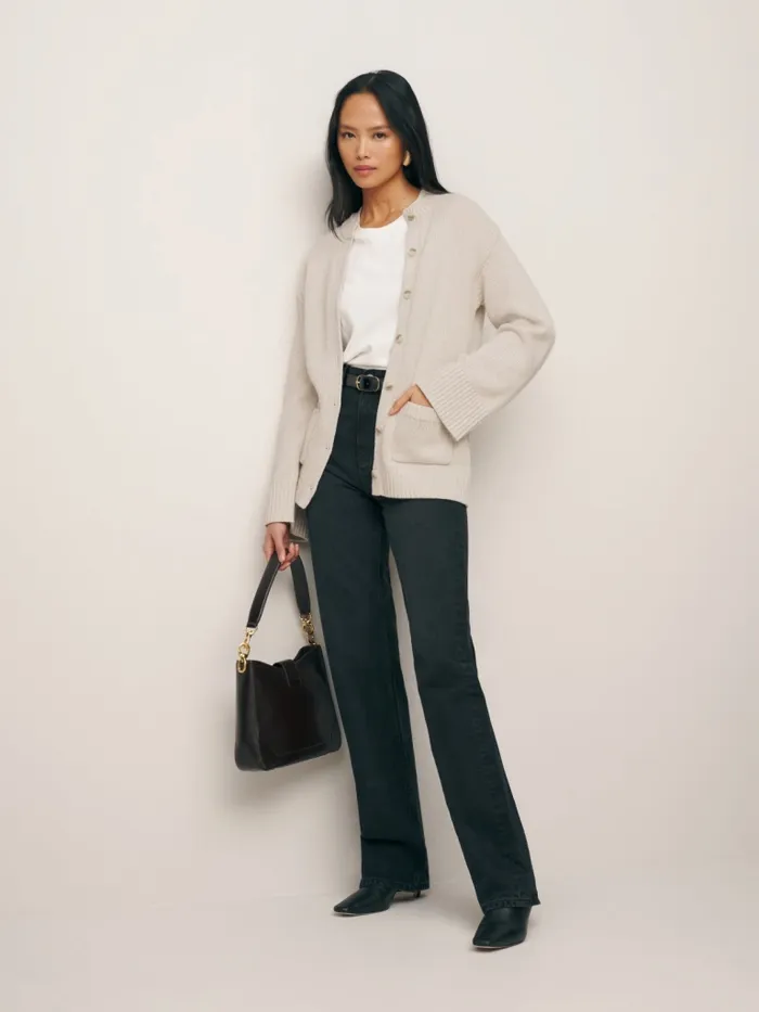 Reformation Sweaters Franco Split Hem Cardigan Gossamer 8211 Women