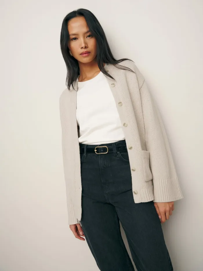 Reformation Sweaters Franco Split Hem Cardigan Gossamer 8211 Women