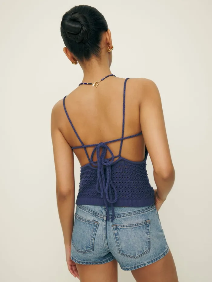 Reformation Sweaters Heidi Open Knit Tank Blue Iris 8211 Women Reformation Sweaters Heidi Open Knit Tank Blue Iris 8211 Women