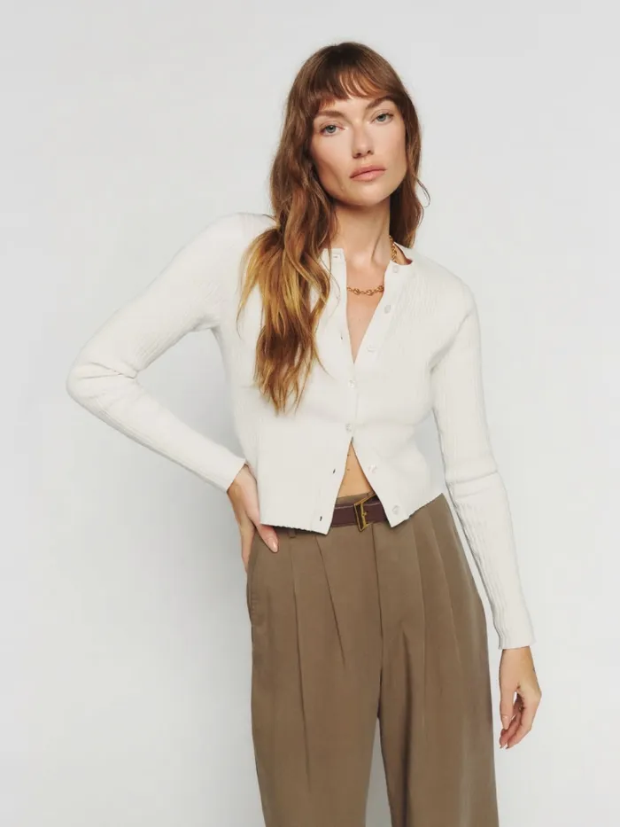Reformation Sweaters Joanne Cotton Cardigan Fior Di Latte 8211 Women Reformation Sweaters Joanne Cotton Cardigan Fior Di Latte 8211 Women
