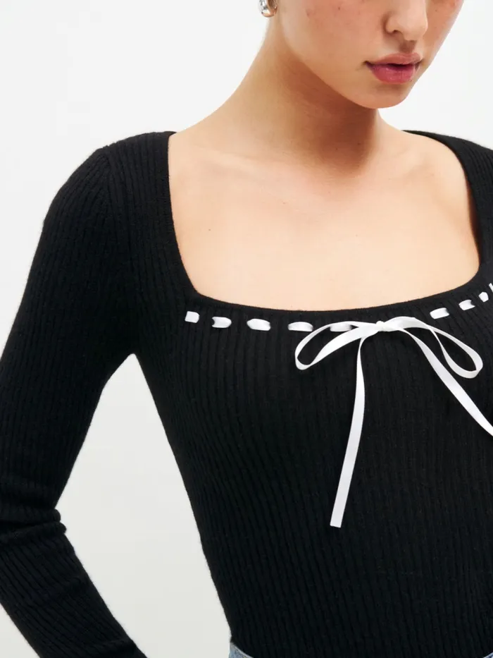 Reformation Sweaters Kameron Cashmere Sweater Black 8211 Women