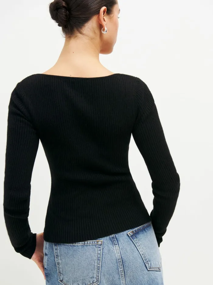Reformation Sweaters Kameron Cashmere Sweater Black 8211 Women