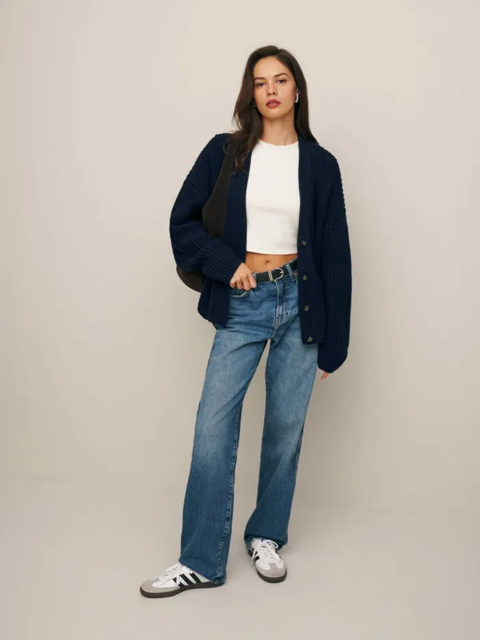 Reformation Sweaters Maya Cotton Cashmere Oversized Cardigan Navy 8211 Women Reformation Sweaters Maya Cotton Cashmere Oversized Cardigan Navy 8211 Women