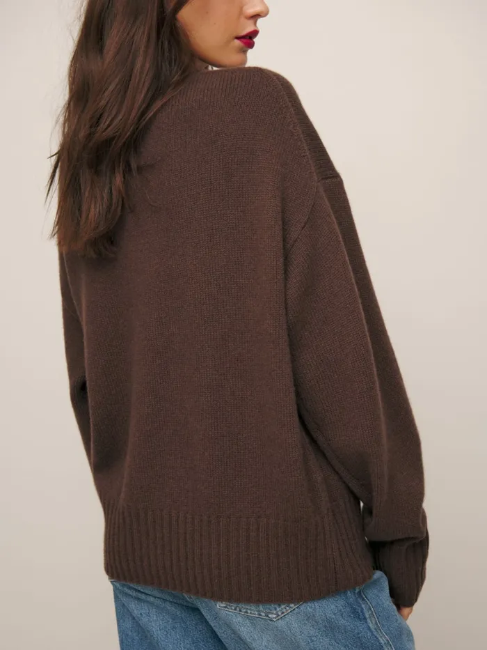 Reformation Sweaters Sam Cashmere Oversized Crew Sweater Chestnut 8211 Women Reformation Sweaters Sam Cashmere Oversized Crew Sweater Chestnut 8211 Women