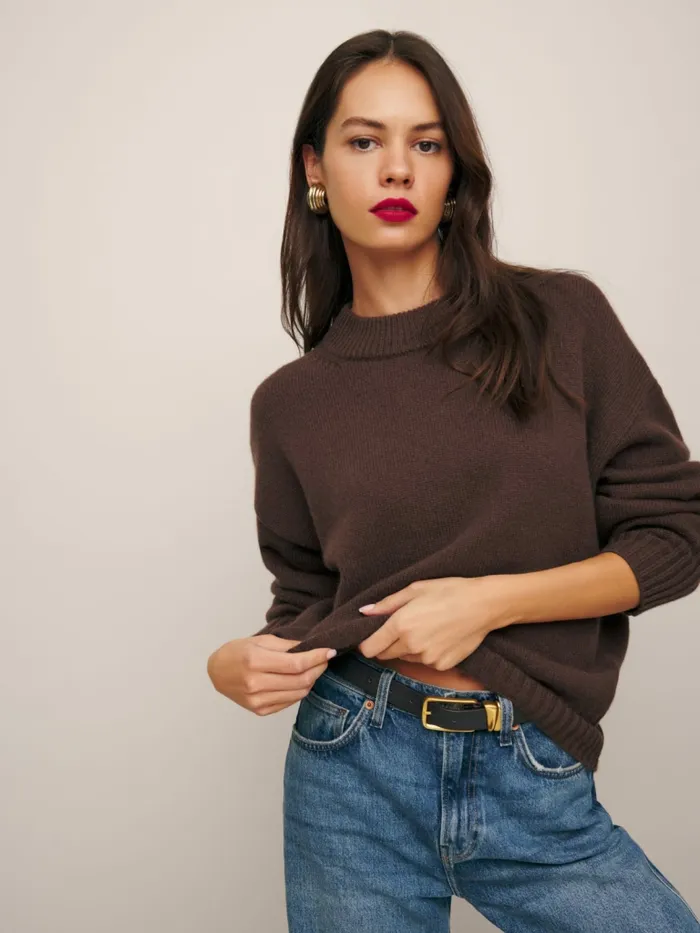 Reformation Sweaters Sam Cashmere Oversized Crew Sweater Chestnut 8211 Women Reformation Sweaters Sam Cashmere Oversized Crew Sweater Chestnut 8211 Women
