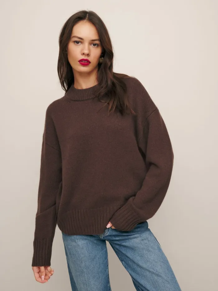 Reformation Sweaters Sam Cashmere Oversized Crew Sweater Chestnut 8211 Women Reformation Sweaters Sam Cashmere Oversized Crew Sweater Chestnut 8211 Women