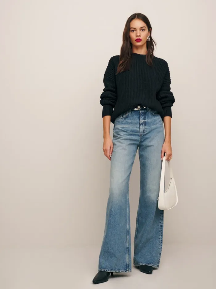 Reformation Sweaters Sam Cotton Cashmere Oversized Crew Sweater Black 8211 Women Reformation Sweaters Sam Cotton Cashmere Oversized Crew Sweater Black 8211 Women