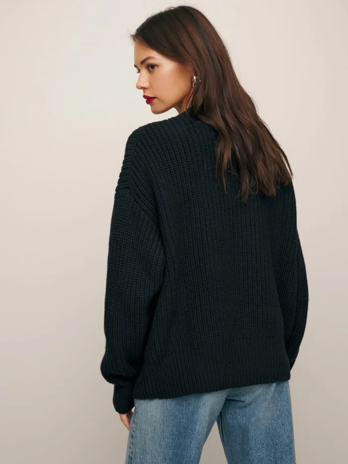 Reformation Sweaters Sam Cotton Cashmere Oversized Crew Sweater Black 8211 Women Reformation Sweaters Sam Cotton Cashmere Oversized Crew Sweater Black 8211 Women