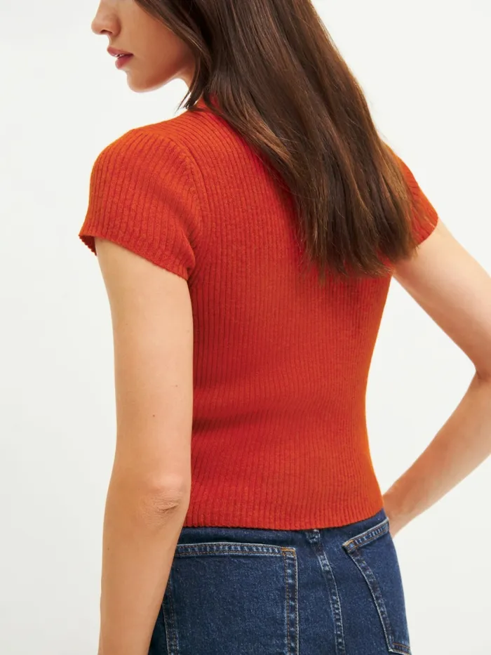 Reformation Sweaters Teo Cashmere Short Sleeve Sweater Tikka 8211 Women