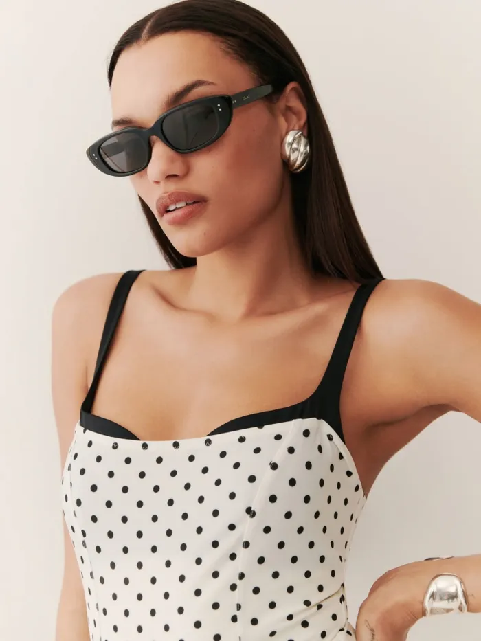 Reformation Swim Tossa One Piece Swimsuit White Dot 8211 Women Reformation Swim Tossa One Piece Swimsuit White Dot 8211 Women