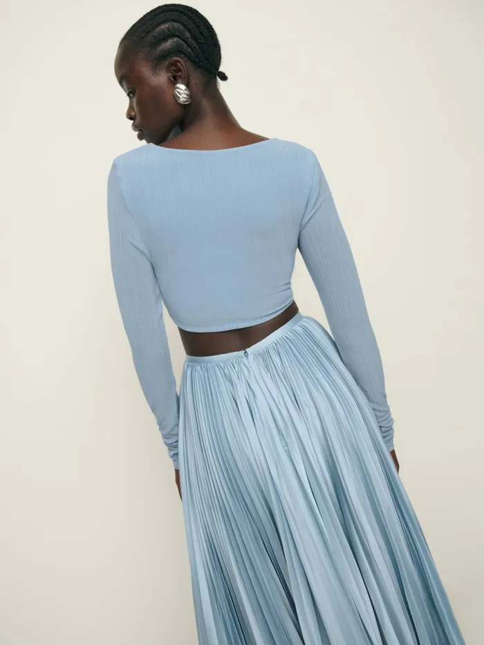 Reformation Tops Ainsley Knit Top Baby Blue 8211 Women