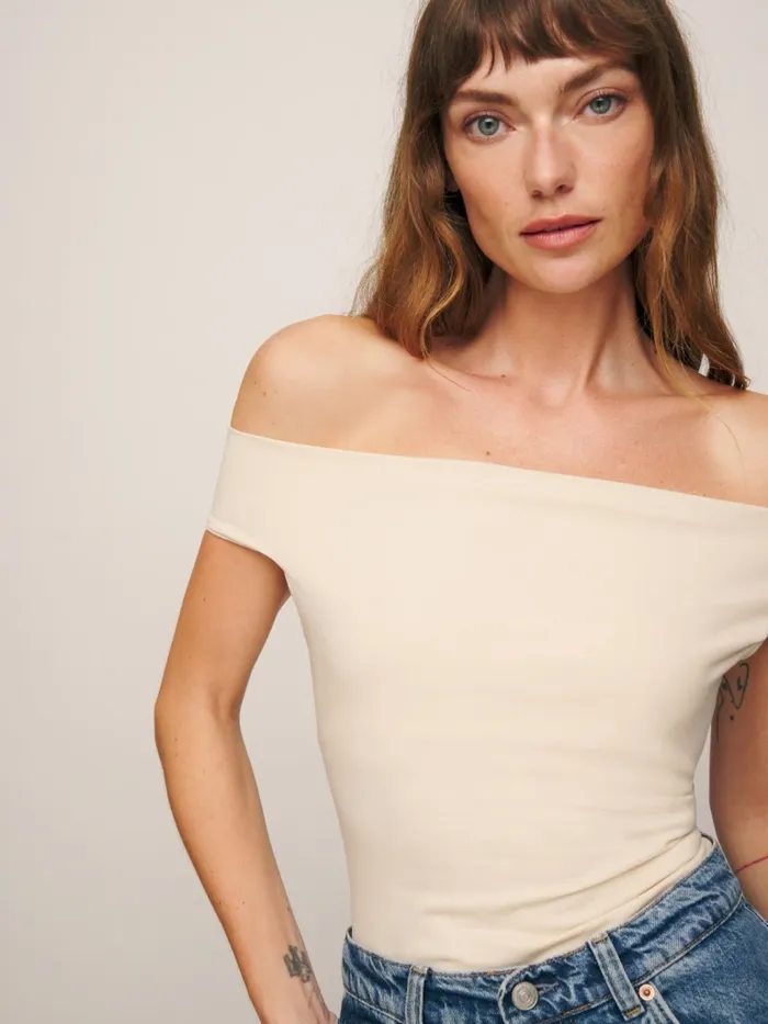 Reformation Tops Branson Knit Top Sugar 8211 Women Reformation Tops Branson Knit Top Sugar 8211 Women