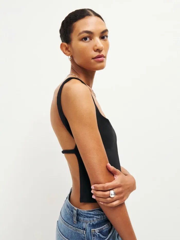 Reformation Tops Cairo Knit Top Black 8211 Women