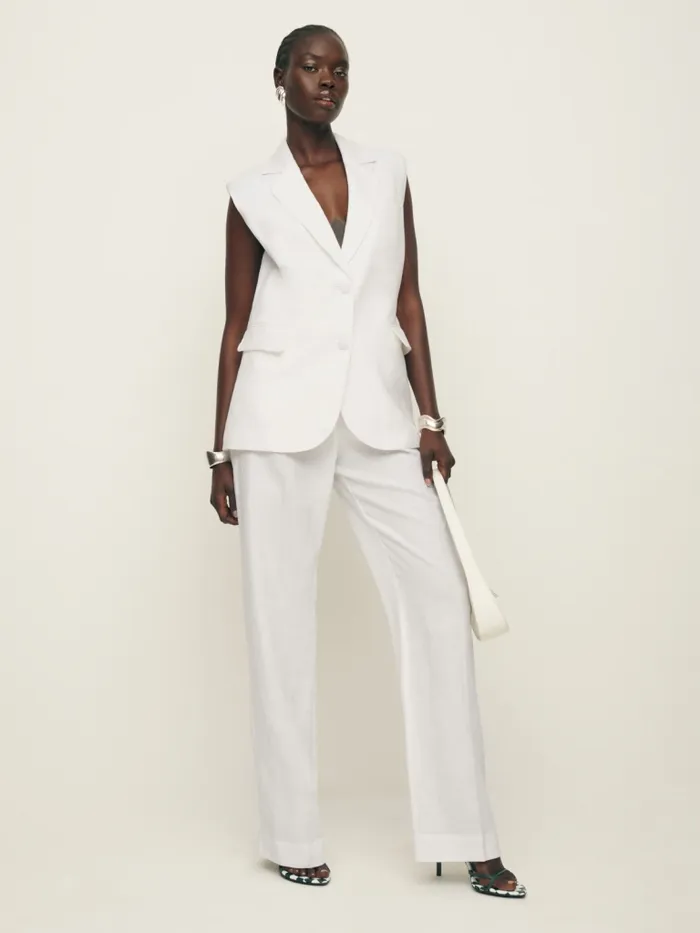 Reformation Tops Clark Linen Vest White 8211 Women Reformation Tops Clark Linen Vest White 8211 Women