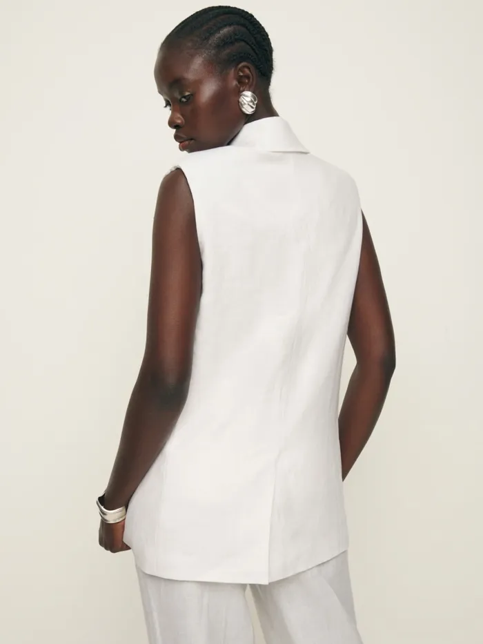 Reformation Tops Clark Linen Vest White 8211 Women Reformation Tops Clark Linen Vest White 8211 Women
