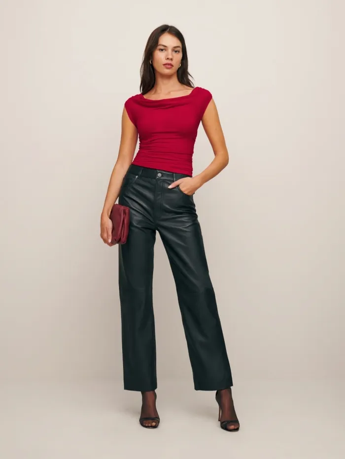 Reformation Tops Darcy Knit Top Lipstick 8211 Women