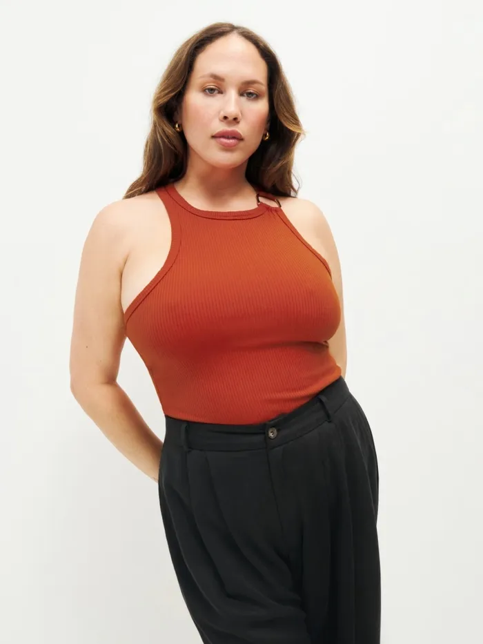 Reformation Tops Eddis Knit Top Es Blood Orange 8211 Women