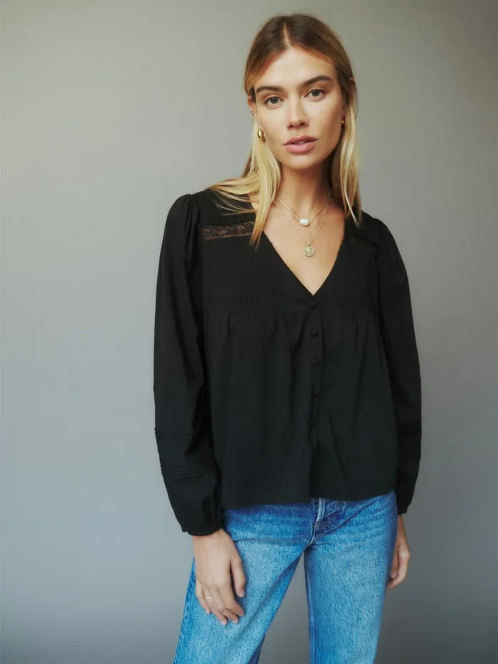Reformation Tops Livvy Top Black 8211 Women Reformation Tops Livvy Top Black 8211 Women