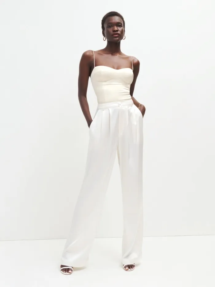 Reformation Tops Liza Satin Top Fior Di Latte 8211 Women Reformation Tops Liza Satin Top Fior Di Latte 8211 Women