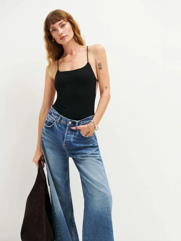 Reformation Tops Lonnie Knit Bodysuit Black 8211 Women Reformation Tops Lonnie Knit Bodysuit Black 8211 Women