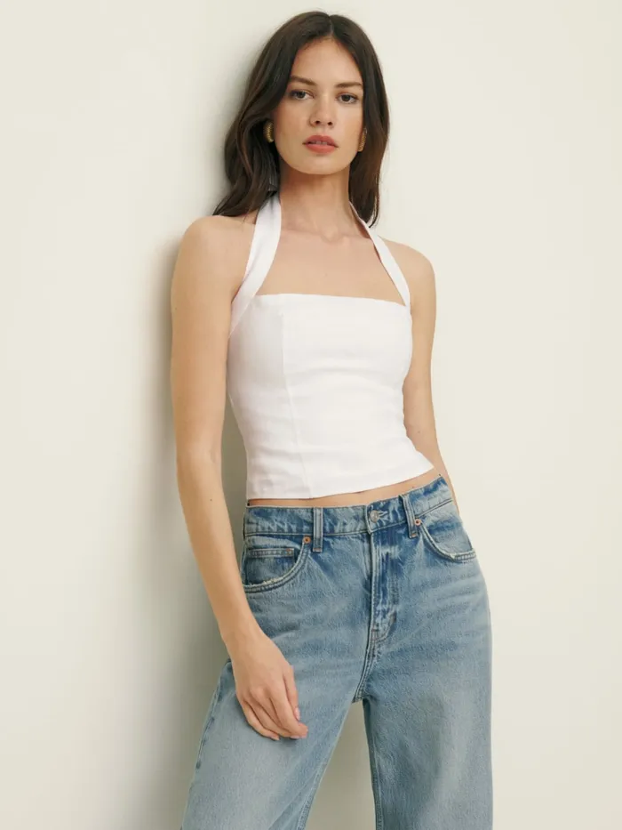 Reformation Tops Malika Linen Top White 8211 Women Reformation Tops Malika Linen Top White 8211 Women