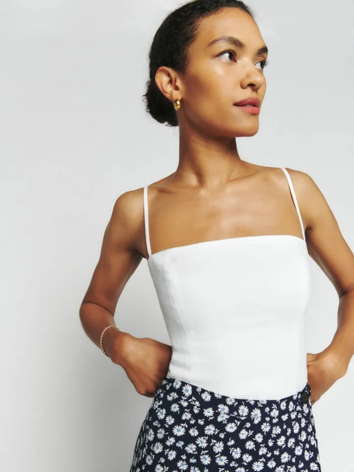 Reformation Tops Overland Linen Top White 8211 Women Reformation Tops Overland Linen Top White 8211 Women