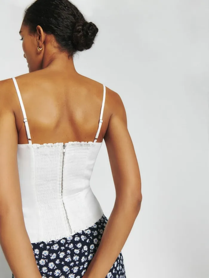 Reformation Tops Overland Linen Top White 8211 Women Reformation Tops Overland Linen Top White 8211 Women