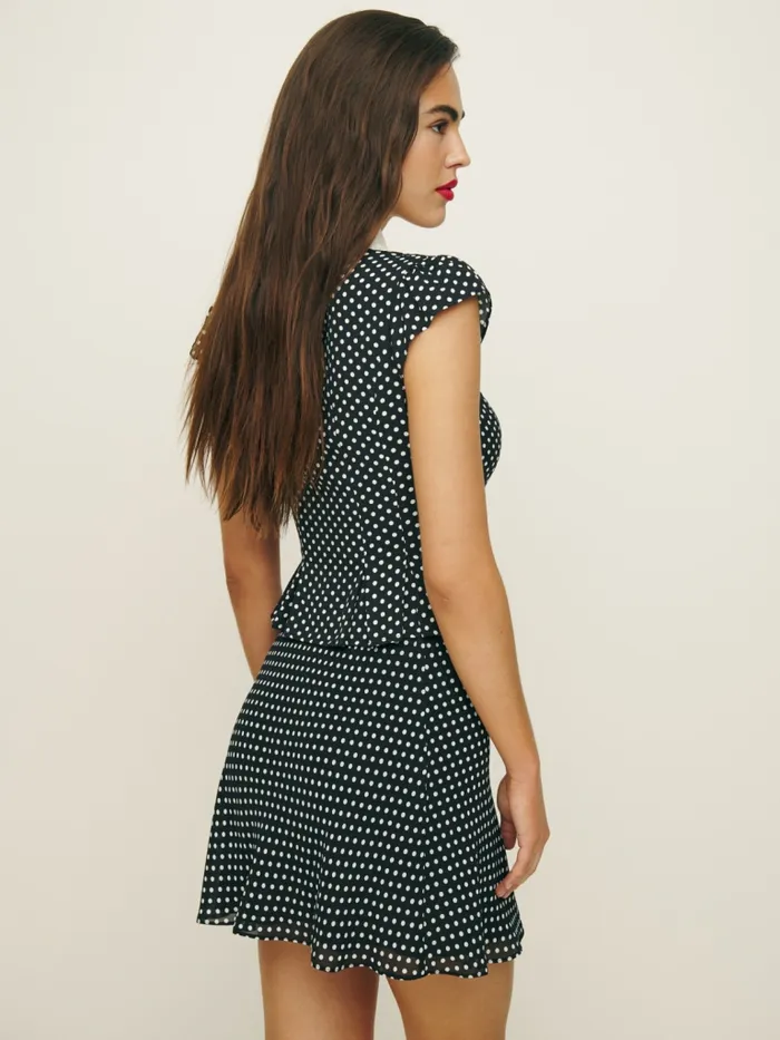 Reformation Tops Palermo Top Caviar Dot 8211 Women