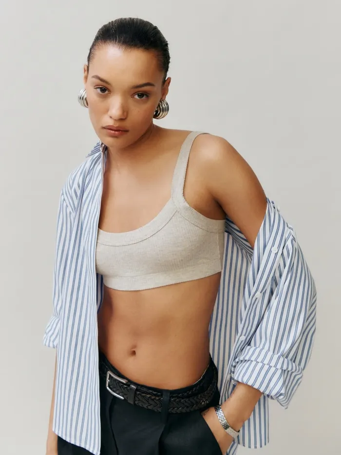 Reformation Tops Remi Knit Bralette Marble 8211 Women