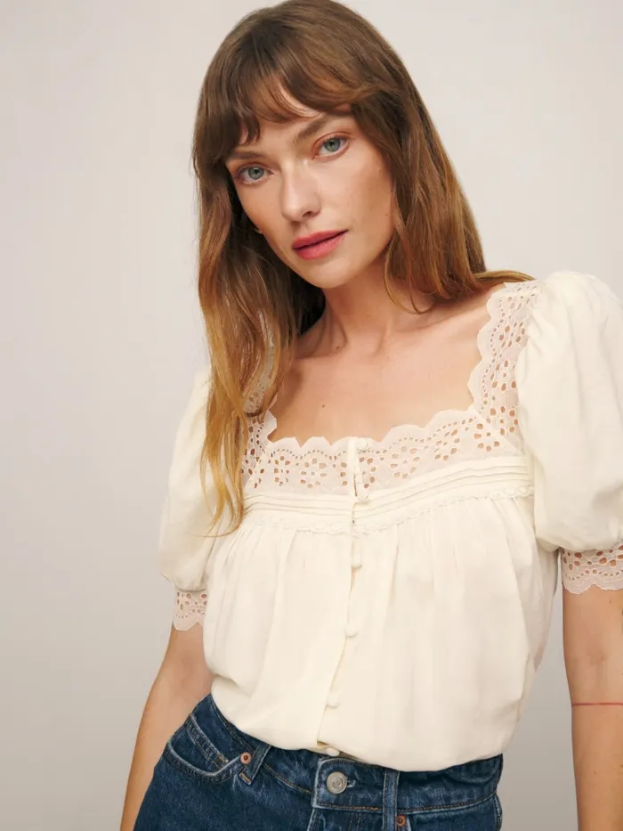 Reformation Tops Wanda Top Cream 8211 Women Reformation Tops Wanda Top Cream 8211 Women