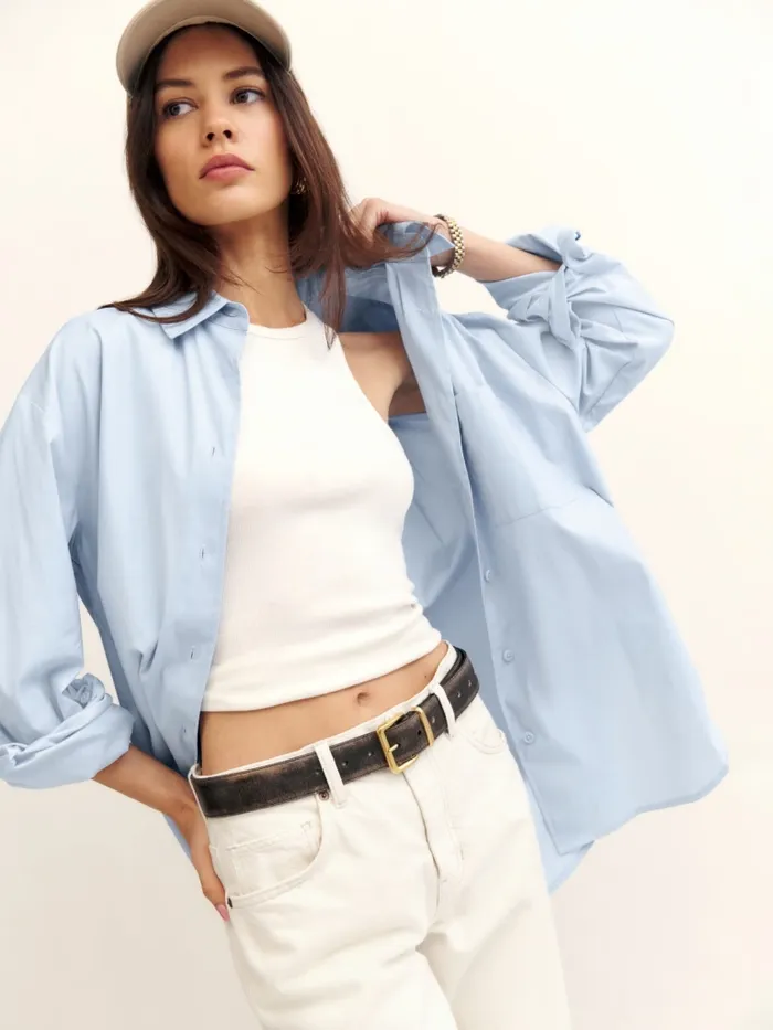 Reformation Tops Will Oversized Shirt Horizon 8211 Women