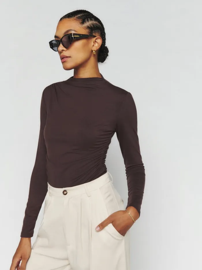 Reformation Tops Zylah Knit Top Mole 8211 Women
