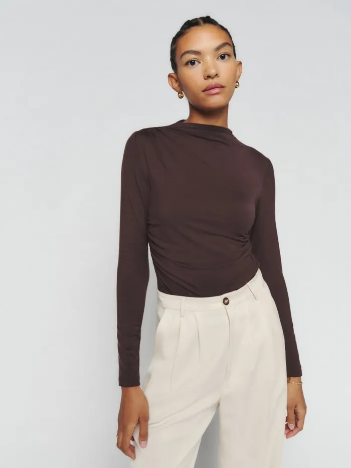 Reformation Tops Zylah Knit Top Mole 8211 Women