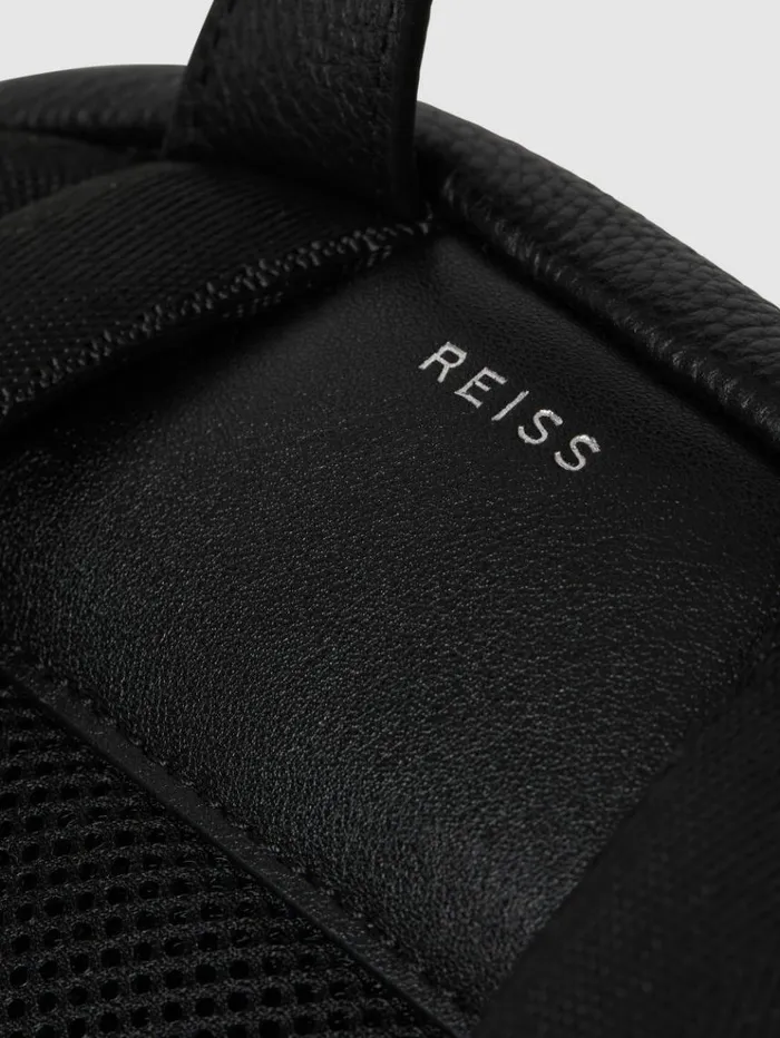 REISS Bags Men Leather Zipped Backpack Black