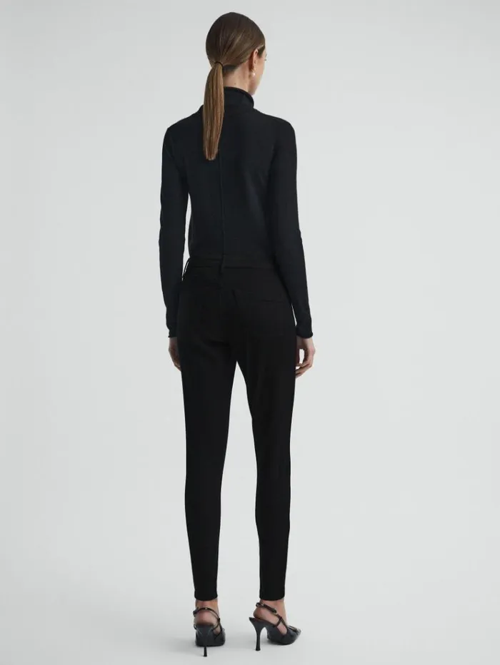 REISS Pants Women Mid Rise Skinny Jeans Black REISS Pants Women Mid Rise Skinny Jeans Black