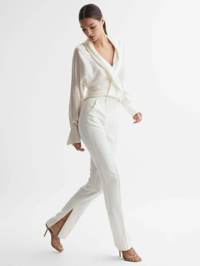 REISS Suits and Tailoring Women Acler Tailored Split Hem Trousers Ivory