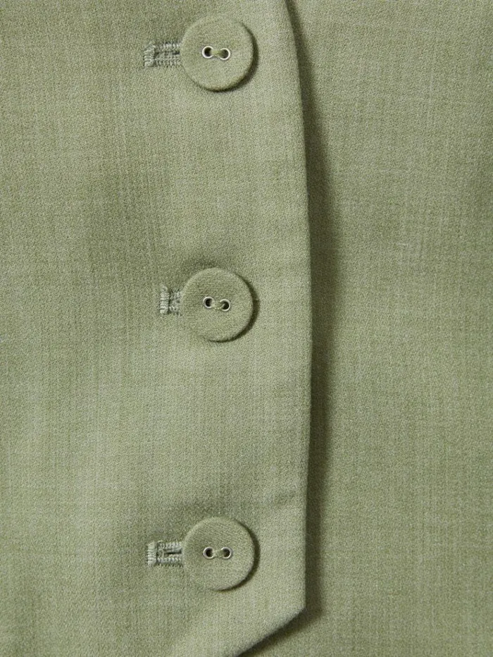REISS Suits and Tailoring Women Significant Other Adjustable SingleBreasted Waistcoat Sage