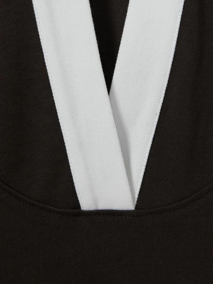 REISS Sweats Hoodies and Joggers Women Oversized Cotton Open Collar Jumper Chocolatewhite