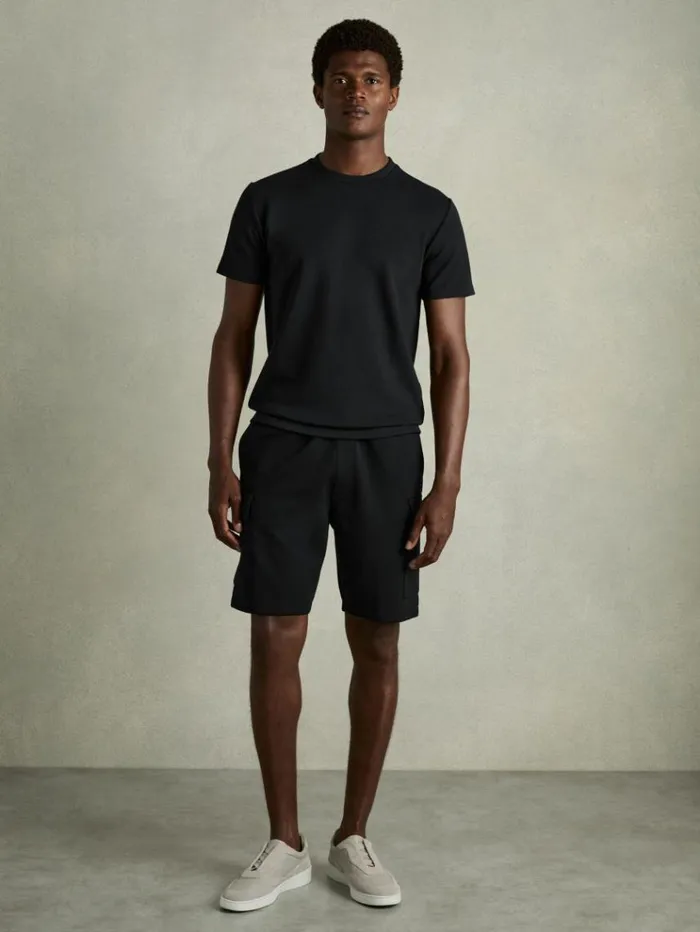 REISS TShirts Men Interlock Jersey Crew Neck TShirt Navy Blue