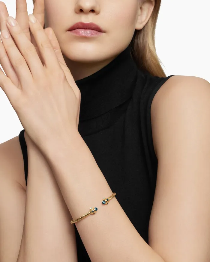 Renaissance Cablespira Bracelet In 18K Yellow Gold 35mm Women David Yurman Cuff Renaissance Cablespira Bracelet In 18K Yellow Gold 35mm Women David Yurman Cuff